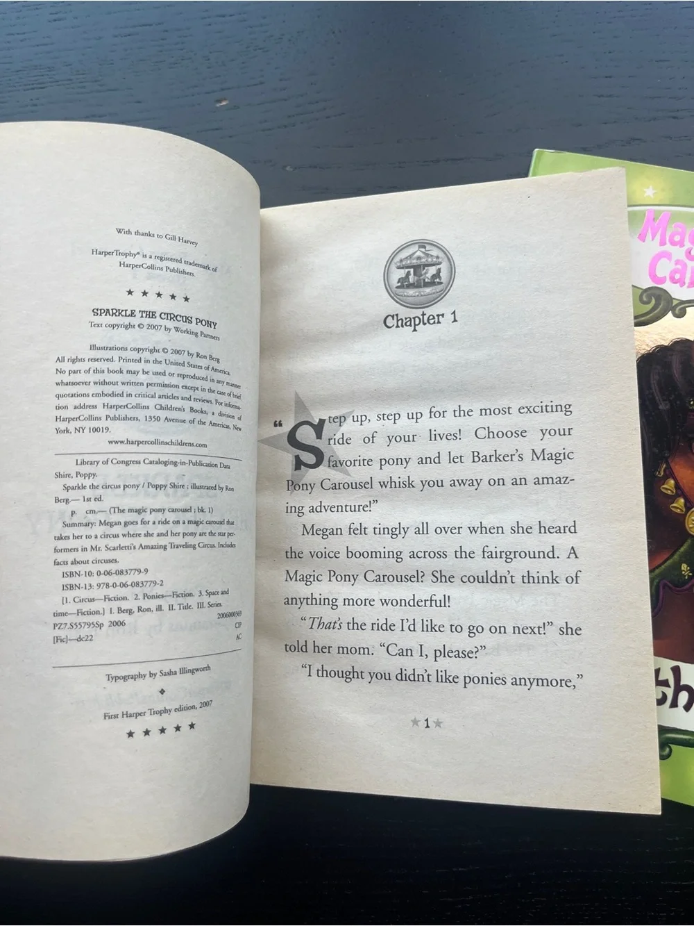 HarperCollins Magic Pony Carousel Books 1 & 2 Paperback Set Poppy Shire